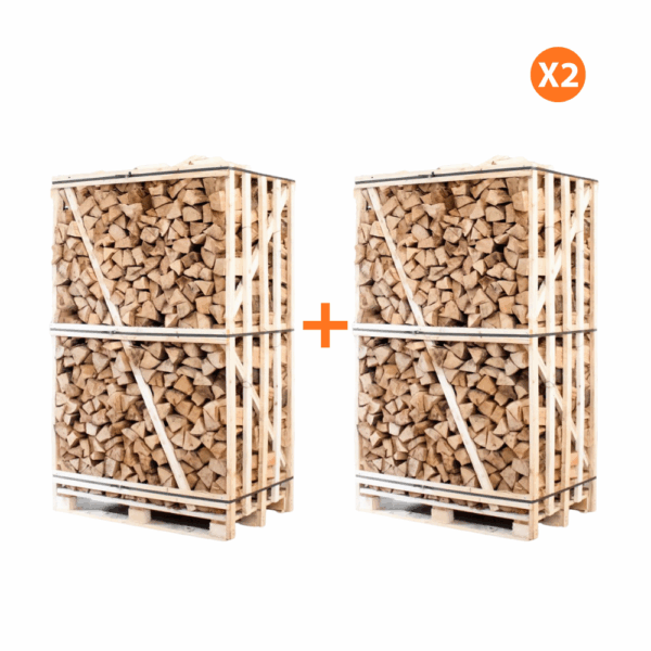 AANBIEDING: 2X Hele pallets ovengedroogd gekloofd beuken haardhout 25cm