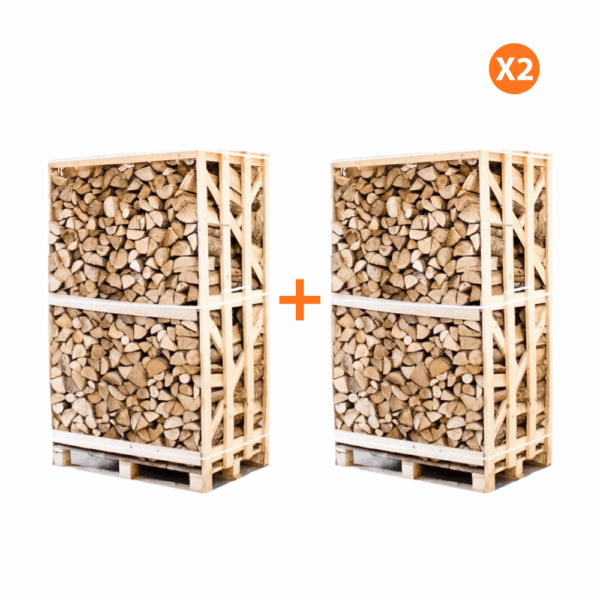 AANBIEDING: 2X Hele pallets ovengedroogd gekloofd essen haardhout 25cm